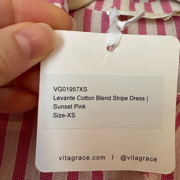 NWT VitaGrace Levante Cotton Blend Stripe Dress- XS/US 2 - Picture 7 of 11